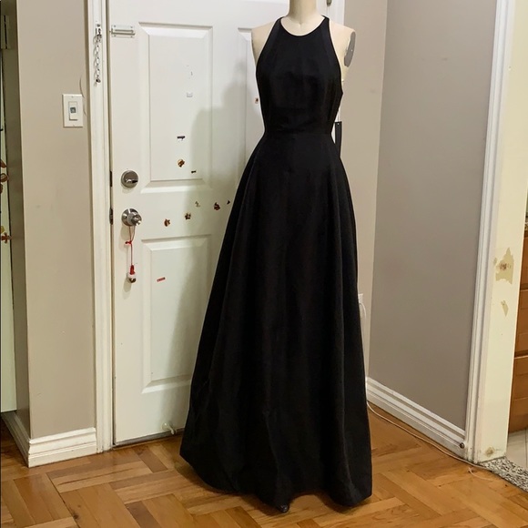 Halston Heritage Black Forest Flute Gown - Picture 1 of 5
